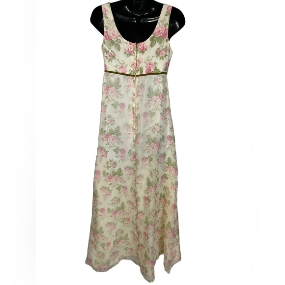 Vintage 60’ Lovely long Rose print dress - Picture 4 of 5